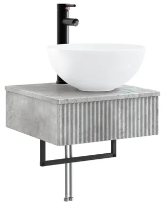 Image de Basin de lavage mural Gris béton 40 x 41 x 40,5 cm