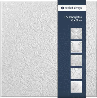 Produktbild von Deckenplatten aus Styropor EPS - Deckenpaneele leicht & robust im modernen Design - (38 Sparpaket TISZA 50x50cm) Verkleidung Deckenplatten Decke weiß