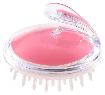 Productafbeelding van Hoofdmassageapparaat, shampoo-borstel, zachte borstelharen, transparante douchekop voor mannen en vrouwen, roze