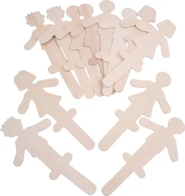 Produktbild von EDUPLAY 370117 Menschen Holzbastelstäbchen 12er Set