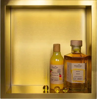 Produktbild von WALL-BOX ONE Gold - Półka Złota 30x30, Stal Nierdzewna AISI 304, Wodoszczelna z Kołnierzem, Ekskluzywna Do Montażu Ściennego
