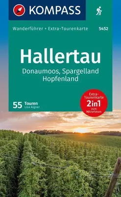 Zdjęcie produktu dla KOMPASS Wanderführer Hallertau, Donaumoos, Spargelland, Hopfenland, 55 Touren mit Extra-Tourenkarte