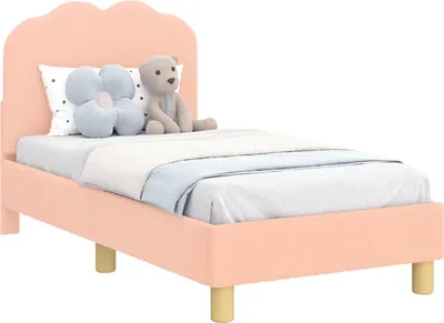 Obrázek produktu pro Rám postele pro batole s čelem s čelo Růžová 70 x 140 cm Bouclé