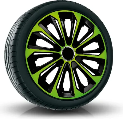 Produktbild von Radkappen Radzierblenden (4Stück) 16 Zoll grün/schwarz EXTRA STRONG Z458687
