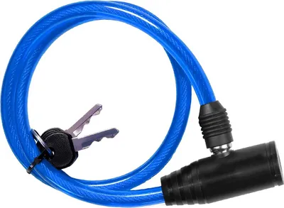 Produktbild von Avizar, Kompaktes Kabelschloss mit Rundkopf / Schlüssel für Fahrrad & Scooter, Blau