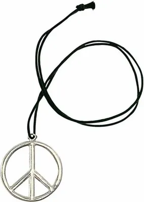 Produktbild von Hippiekette mit Peace Zeichen als Anhänger - Kostümschmuck