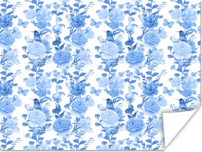 Produktbild von MuchoWow® Poster Blumen - Rosen - Blau 160x120 cm - Foto Plakat