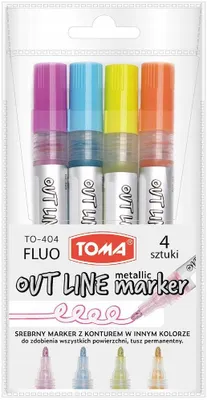 Produktbild von Fluoreszierender Konturmarker, 4 Farben – TOMA