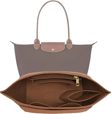Immagine prodotto di Minicee Organizer per borse: inserto in feltro "bag in bag" con scomparti, 26x20x13 cm, rosso-marrone