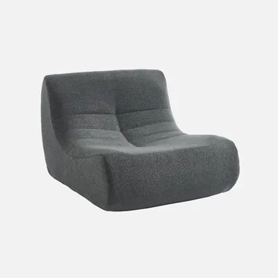 Produktbild von sweeek - Sessel mit strukturiertem Bouclé-Bezug, 1 Sitzer - Anthrazit