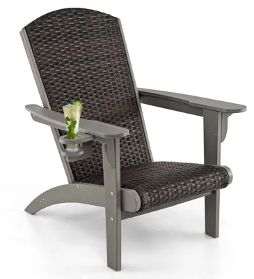 Obrázok produktu pre Záhradná stolička - Záhradné kreslo Adirondack - Kreslo na relaxáciu - Záhradný nábytok - Vonkajšia stolička - Ergonomický dizajn