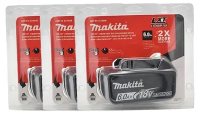Obrázek produktu pro Baterie, kapacita 6000 mAh, inteligentní nabíjení, 3 kusy, 18V, 6Ah