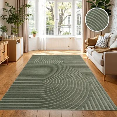 Image de Tapis d'extérieur Résistant aux intempéries Balcon Salon Scandinave Boho Unicolore Taille 80x150 cm