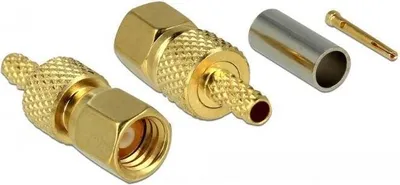 Zdjęcie produktu dla DeLOCK 65859, SMC, 6 mm, 50 Ω, Złoto, Mosiądz, Złoto, 18,8 mm