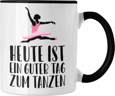 Produktbild von Trendation - Tanzen Tasse Geschenk Tänzerin Geschenkideen Mädchen Frau Kinder Spruch Tanz-Lehrer Lehrerin (Schwarz)