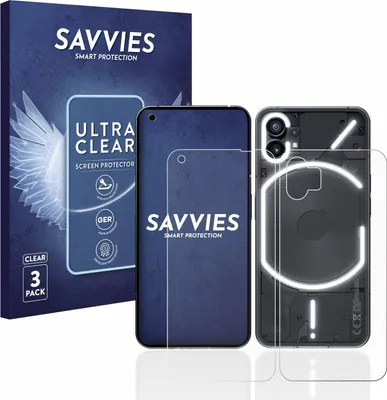 Produktbild von 6x Für Nothing Phone (1) (Display+Rückseite) Schutzfolie Savvies Displayschutz Display Schutz Folie Klar Transparent