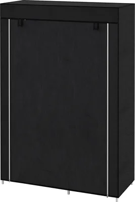 Produktbild von Stoffkleiderschrank 6 Fächer Vliesoptik Faltgarderobe Schwarz 103X43X162,5Cm