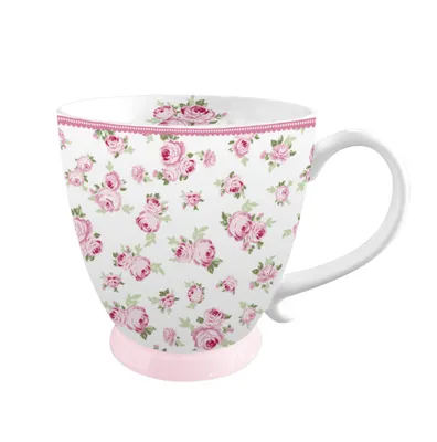 Produktbild von Isabelle Rose Kaffeebecher Lucy mit Rosen Porzellan Tasse 380 ml