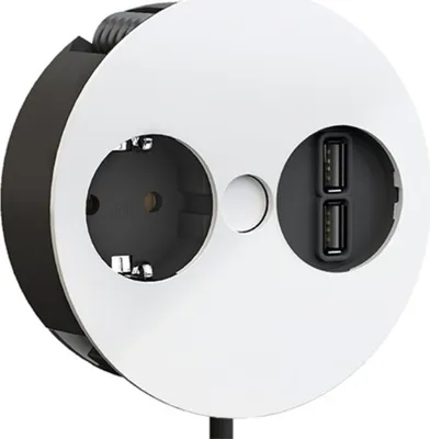 Produktbild von BACHMANN TWIST 1x Schutzkontakt, Aderendhülsen, USB-Charger, Schutzkontaktmontagestecker, weiß, 2 m