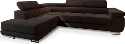 Produktbild von Masseno Ecksofa SELVA L-S mit Schlaffunktion L-Form, Sofa mit Bettkasten, Wohnzimmersofa, Couch, Soffa, Bettsofa, Couchgarnitur- Braun, MONOLITH 29