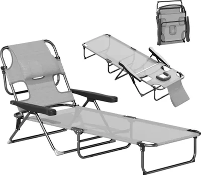 Produktbild von Sonnenliege klappbar Gartenliege Relaxliege - wetterfest, 194x72x89 cm, Schwarz