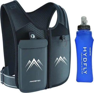 Produktbild von Reflektierendes Laufweste mit Wasserflasche und Handyhalter, leicht und wasserdicht