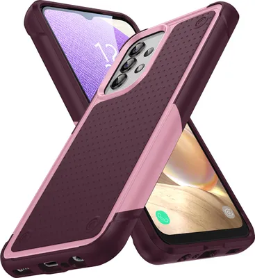 Produktbild von Für Samsung Galaxy A23/A32 5G/A13 4G/A13 5G/A04S Hülle Militärqualität Stoßfest Hybrid 2 in 1 Hart PC Weich TPU Handyhülle Pink Rot