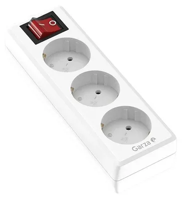 Immagine prodotto di Ciabatta multipresa bianca - Schuko - 6 prese con interruttore - Protezione per bambini - Bianco