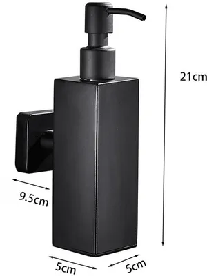 Obrázek produktu pro Nástěnný dávkovač Stahlzeit bez vrtání, hotelový dávkovač na šampon/sprchový gel/tekutiny, doplňovatelný kuchyňský dávkovač mýdla, vhodný pro éterické oleje, tekutiny, tělové mléko (200 ml), černý – styl 2