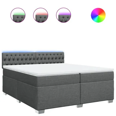 Produktbild von Boxspringbett mit Matratze Dunkelgrau 200x200 cm Stoff