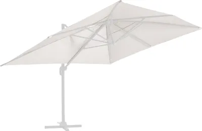 Produktbild von Sonnenschirmstoff für 3 m Sonnenschirm Weiß - Oviala Caserta