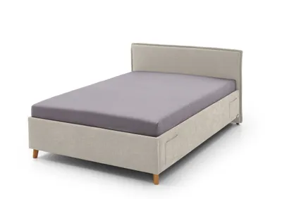 Produktbild von Meise Möbel Fun Polsterbett inkl. Bettkasten Holzfuß massiv eichefarbig