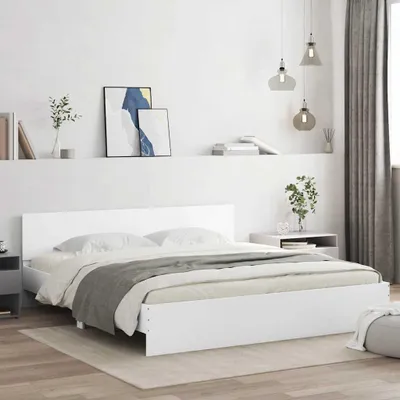 Produktbild von vidaXL Bettgestell mit Kopfteil Weiß 180x200 cm