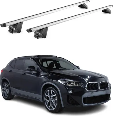 Image de Barres de toit transversales pour BMW X2 F39 2019-2025 Alu Gris Argenté 2x ABE