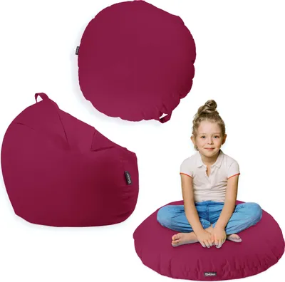 Produktbild von Sitzsack mit füllung 2 in 1 Sitzkissen Bean Bag Outdoor Indoor Wasserfest | Weinrot 100cm