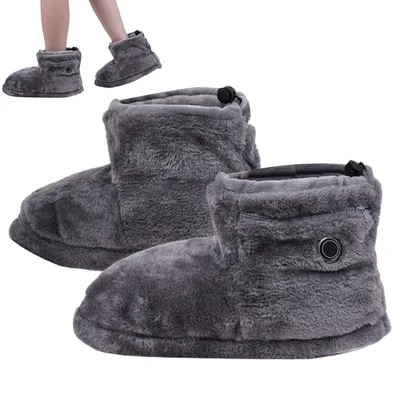 Produktbild von Beheizbare Hausschuhe mit USB, 5 Temperaturstufen, Carbon-Heizung, rutschfeste Heizhausschuhe, Uni, für Zuhause, Büro & Winter