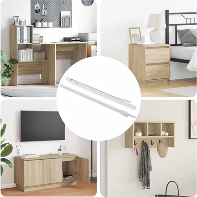 Produktbild von "2026 MODERNE"Schubladenschiene 2 pcs - modernes Design - Weiß 450 mm Stahl NEU178996 - Garten & Heimwerken