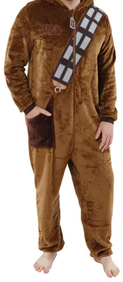 Produktbild von Star Wars Herren Onesie | Chewbacca Kostüm Fleece Schlafanzug | Schlafoveralls Für Manner Braun X-Large – Größe XL