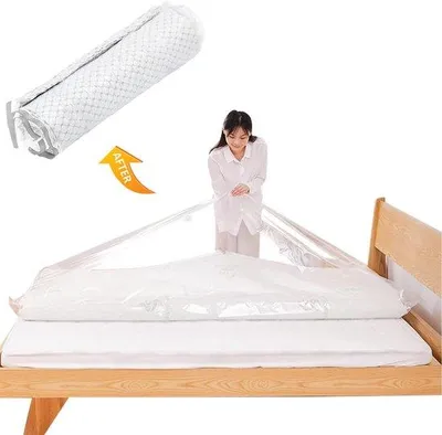 Obrázok produktu pre Sada 2 vákuových vreciek na matrace s rozmermi do 200 x 80 cm, odolné vodotesné vrecká na matrace vo veľkosti XXL, opakovane použiteľné, šetria 75 % miesta, rozmery vreciek: 220 x 100 cm