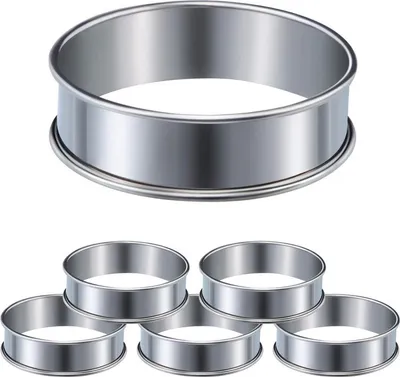 Produktbild von Kuchenringe, Backringe, Muffinringe, eiförmige Ringe für englische Muffins, 6er-Packung