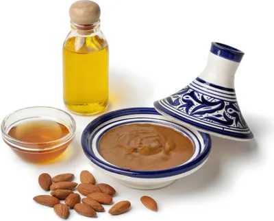 Produktbild von Hymor Amlou Arganöl 200g ganze Mandeln Mandelpaste Atlasküche Honig Marokko