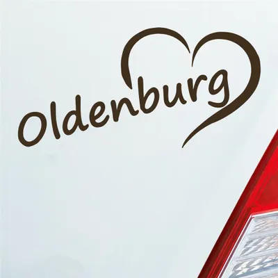 Produktbild von Auto Aufkleber Oldenburg Herz Stadt City Love Liebe 16,5x8 cm Braun Sticker Heckscheibenaufkleber