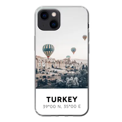 Produktbild von MuchoWow® Handyhülle Schutzhülle Hülle für iPhone 13 mini Heißluftballon - Türkei - Sommer - Grau Silikon Softcase Handy Hülle - Softcase