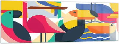 Produktbild von Bilder auf glas - Vogel Abstraktion - 160x50cm - Glasbilder - Wandbilder - Kunstdruck - zum Aufhängen bereit - Wanddekoration aus Glas - Glas Bilder - Wandbild auf Glas - Einteilig - GAB160x50-3747