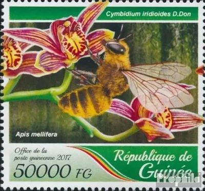 Produktbild von Briefmarken Guinea 2017 Mi 12544 (kompl. Ausgabe) postfrisch Orchideen und Bienen