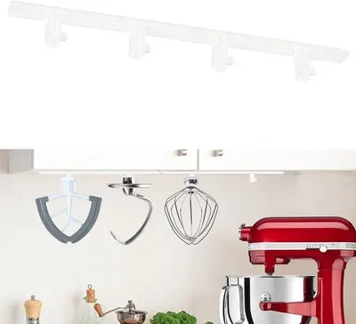 Image de Support pour poudres pour mixeur sur socle - Permet de ranger vos accessoires de cuisine - 4 crochets