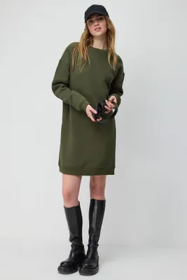 Produktbild von Baumwoll-Sweatshirtkleid, Khaki, S