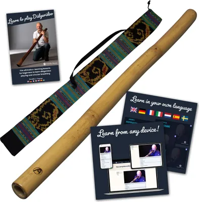 Image de Didgeridoo en bambou 120cm - avec cours en ligne de respiration circulaire pour débutants