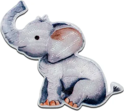 Produktbild von Elefant - Aufnäher, Bügelbild, Aufbügler, Applikationen, Patches, Flicken, zum aufbügeln, Größe: 6,5 x 7 cm