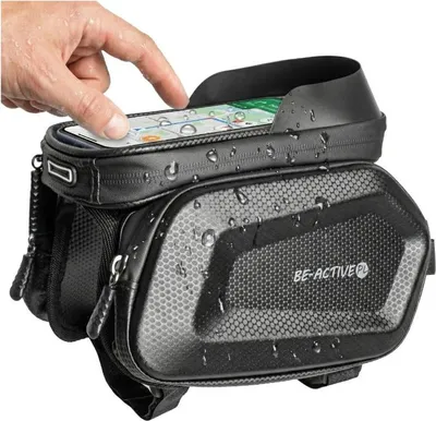 Produktbild von Rahmentasche mit Handytasche bis 7,2 Zoll wasserdichte Fahrradtasche für Rahmen, Lenkertasche